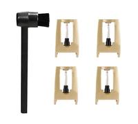 Turodeuo Replacement Stylus Vinyl Record Player Needles Turntable Stylus with A Stylus Cleaning Brush Black&Gold Plastic+Aluminum 4Piece