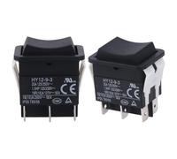 Turodeuo Rocker Switch, HY12-9-3 6Pins Industrial Electric Rocker Switch 125V/250V Pushbutton (2pcs)
