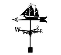 Turodeuo Sailboat Weather Vane - Retro Sailboat Weathervane Silhouette, Decorative Wind Direction Indicator for Outdoor Yard Roof