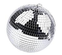 Turodeuo Silver Mirror Disco Ball with Hanging Ring for Light Effect, Home Decoration Club Stage (8 Inches)