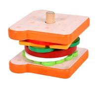 Turodeuo Simulation Wooden Pretend Sandwich Educational Food Cut and Assemble Sandwich