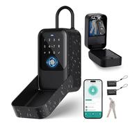Turodeuo Smart Key Lock Box, Bluetooth Lock Box with Fingerprint & Passcode & Access Card & Manual Key & APP Control, Fingerprint