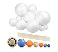 Turodeuo Solar System Project Kit, PlanetModel Crafts 14 Mixed Sized Polystyrene Spheres Balls for School Science Projects
