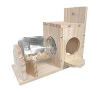 Turodeuo Squirrel Feeding Box Food Container Wooden Squirrel Pet Food Storage Tools Squirrel Bird Feeder Easy Install Easy to Use