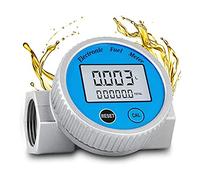 Turodeuo Turbine Meter Waterproof Digital Flowmeter 2.37-26.41GPM for Water DieselFuel MethanolKerosene Oil (1In NPT)