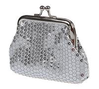 Turodeuo Women's Sequins Coin Purse Buckle Mini Wallet(silver)