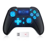 TURPOW Wireless Controller for P-5 RGB Gamepad Remote Control with Dual Motor Vibration/6-Axis Sensor/Turbo/3.5mm Audio Jack/Touch Pad for Ps-5/Ps-4/Pro/Slim/