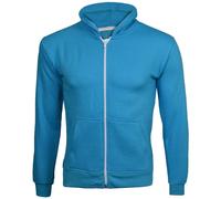 True Face Kids Fleece Zip Up Hoodie Hoodies for Boys and Girls, Casual Hoody Comfy Zipper Jackets for Children Plain Hooded Sweatshirt PE School Jumper (Turquoise - No Cord,7-8 Years)