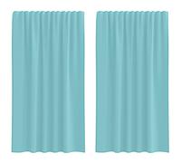 (turquoise, 140 x 175 cm) vidaXL Voile Curtains with Rod Pockets 2 pcs Black net curtain sheer curtain