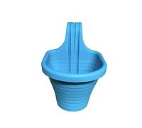 Turquoise 3L Hanging Fence Planter, Plastic Flower Pot for Balcony | 3L plastic planter, 6.5cm hook opening, 3 drainage holes, for fences, balcony railings, flowers, herbs and trailing plants