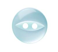 Turquoise Baby Cardigan Buttons, 11 mm Fish Eye, Pack of 10 - Two-Hole Plastic Buttons for Newborn Knits, Doll Clothes & Tiny Repairs - Giddy Square