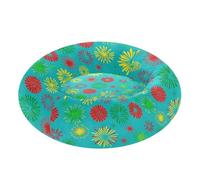 Turquoise Background Colorful Firework Pattern Relieve Stress Pet Dog Beds fluffier Dog Cave Bed for Medium Size Pets Sleeping