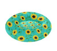 Turquoise Background Sunflower Pattern Anti-Slip Pet Dog Beds fluffier Cat Cave Bed for Small Size Pets Sleeping