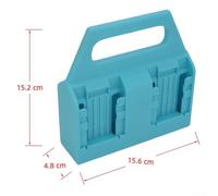 Turquoise Battery Holder for 14V and 18V Batteries - Sturdy ABS Plastic Organiser with Compact Design for Toolboxes, Garages, Workbenches(Cyan)