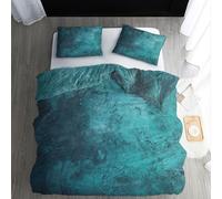 Turquoise Bedding Single Size, Marble Duvet Cover Sets, Luxury Reversible Quilt Cover & 1 Pillowcases with Zipper Closure, Comfy Soft Easy Care Breathable Microfibre Bed Set