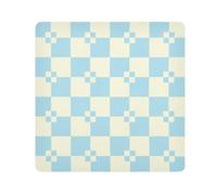 turquoise beige checkered Magic Self-Adhesive Makeup Travel Bag Cloth Jewelry Organizer Wrap Camera Lens Cloth Wrapper For Toiletries Size 21.7x21.7in