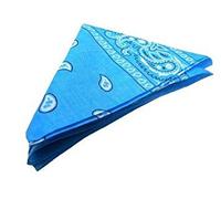 TURQUOISE BLUE cotton bandana scarf SQUARE WHITE PAISLEY