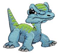 Turquoise Blue Dinosaur Patch Iron On Sew On T Shirt Jeans Bag Embroidered Badge