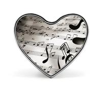 Turquoise Blue Gold Marble Lapel Pin Heart Brooches And Pins - Metal Badge for Shirts, Jackets, Hats | Durable Fashion Accessory & Gift for Men, Women, Events, Music Notes Print, Love form