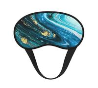 Turquoise Blue Gold Marble Print Adults Kids Eye Mask Soft Comfortable for Sleeping Travel Nap Light Blocking