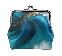 Turquoise Blue Gold Marble Print Versatile Coin Purse Exquisite Mini Wallet Cute Change Pouch for Any Occasion