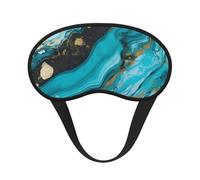 Turquoise Blue Gold Marble Sleep Mask for Women Men Eye Mask for Sleeping Light Blocking Sleeping Mask with Elastic Strap Blindfold for Flight Nap Soft Breathable Travel Eye Cover for Side Sleeper