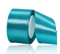 Turquoise Blue Ribbon 50mm, Aqua Blue Satin Fabric Ribbon 23 Meters for Crafting, Gift Wrapping, Flower Bouquets, Balloons, DIY Bows, Wedding Party, Birthday Cakes and Christmas Decorations