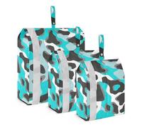 Turquoise Blue Smoky Gray Dark 3 Set Packing Travel Bags Reusable Garment Bag Closet Storage Clear Storage Bags Clothes Organizers And Storage