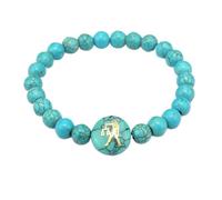 Turquoise Bracelet For Men Women,Zodiac Beaded Stone Bracelet Stretch Wristband Natural Healing Crystal Bangle Gemstone Libra