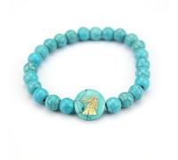 Turquoise Bracelet For Men Women,Zodiac Beaded Stone Bracelet Stretch Wristband Natural Healing Crystal Bangle Gemstone Virgo