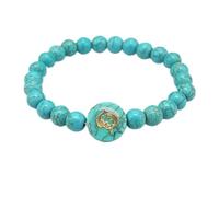 Turquoise Bracelet For Men Women,Zodiac Beaded Stone Bracelet Stretch Wristband Natural Healing Crystal Bangle Gemstone Pisces