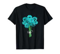 Turquoise Color Flower Kisses Turquoise Graphic T-Shirt
