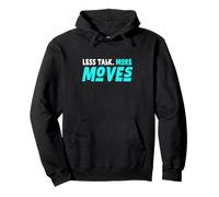 Turquoise Color Less Talk, More Moves Turquoise Graphic Pullover Hoodie