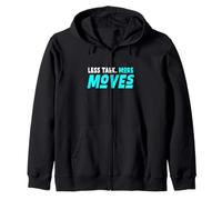 Turquoise Color Less Talk, More Moves Turquoise Graphic Zip Hoodie