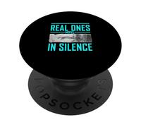Turquoise Color Real Ones Move In Silence Turquoise Graphic PopSockets Adhesive PopGrip