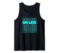 Turquoise Color Say Less-v2 Turquoise Graphic Tank Top