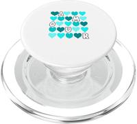 Turquoise Color Spell Out The Love Turquoise Graphic PopSockets PopGrip for MagSafe