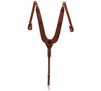 Turquoise Cross Basketweave Tooled Pulling Breast Collar