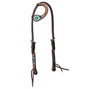 Turquoise Cross Turquoise Beaded Flat Sliding Ear Headstall Dark Oil, 44413