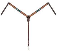 Turquoise Cross Turquoise Beaded Straight Breast Collar Dark Oil, 1.25