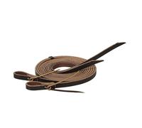 Turquoise Cross Weaver Leather Skirting Leather Split Reins, 7-feet Long Western Reins for Horses for Trail Riding, and More, Durable Equine Supplies, Dark Oil