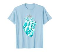 Turquoise Crystal Heart Dysautonomia POTS Awareness Art T-Shirt