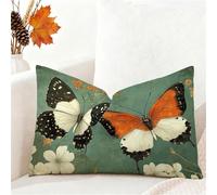Turquoise Cushion Covers 40cm x 60cm Small Pillow Rectangle Cushion Covers Velvet Double Sided Printing Butterfly Pillow Cases for Room Sofa Balcony Office Outdoor Garden Winter Decorations 1h-244