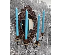 Turquoise Dinner Candle, Rustic Blue Coloured Candle, Taper Bistro Dining Candle 28cm, 14 Hour Burn: Individual Candle, Cute Candle, Homewarming Gift