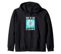 Turquoise Don't Count The Days Turquoise Graphic Zip Hoodie