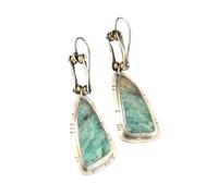 Turquoise Drop Earrings for Women, Vintage Boho Dangle Earrings with Irregular Stone, Ethnic Retro Beach Party