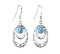 Turquoise Earrings for Women 925 Sterling Silver Swirl Dangle Earrings Western Boho Jewellery Turquoise Gifts