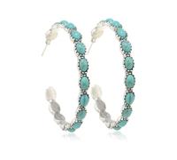 Turquoise Earrings for Women Big Green Hoop Earrings Boho Western Jewelry Gifts Country Concert Outfits Accessories, No Gemstone