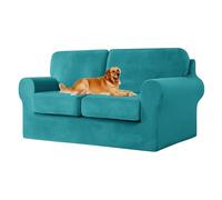 Turquoise Ektorp Velvet Sofa Cover Set 5-Piece for 3-Seater Stylish Individual Cushion & Backrest Protector Easy to Clean Slipcover for Home Decor