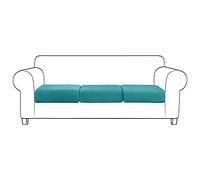 Turquoise Elastic Sofa Cover Set - 3-Piece Stretchable Loveseat Slipcovers, Removable & Washable Couch Cush Protectors for Mum Sofas, Fur Covers